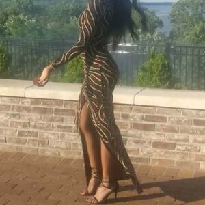 Elegant Black and Gold Women's Dress